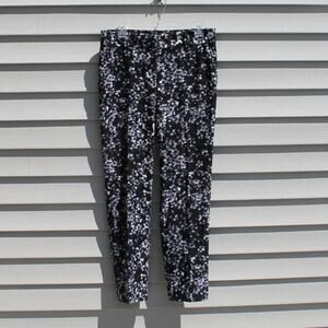 Ann Taylor Women's Casual Career Pants Floral Print Black White Gray Size 6